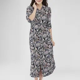 Iti Animal Print Shirt Midi Dress image 5