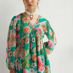 Shae by SASSAFRAS Women Floral Printed Regular Top with Sharara image 5