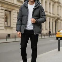 HERE&NOW Men Solid Puffer Jacket-picture-23