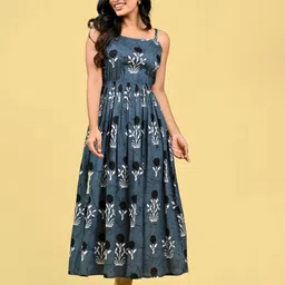 GORDHAN Floral Print Fit & Flare Maxi Dress image 5
