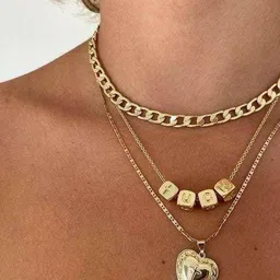 Arzonai Gold-Toned Stainless Steel Necklace-picture-42