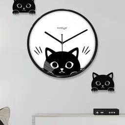 RANDOM Black Silent Clock Round Battery Analogue Wall Clock-picture-38
