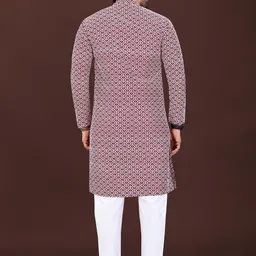 WELL TEX Men Embroidered Chikankari Kurta image 4