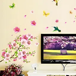 WOLPIN Pink & Green Floral Printed Wallpaper image 3