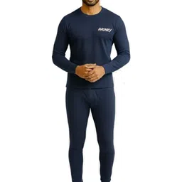 HAUNKY Men Round Neck Striped Thermal Set-picture-21