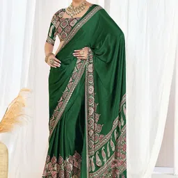 RegalDrapes Paisley Embroidered Satin Heavy Work Saree-picture-17
