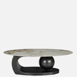 durian Natalie Marble Top Coffee Table In Black & White Finish image 3