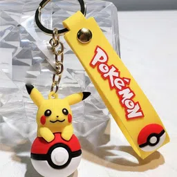 syshri Anime Cartoon Keychain | Cute Silicone Character Keyring for Bags & Cars Key Chain image 1
