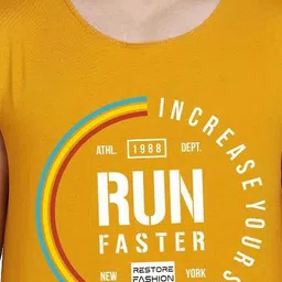 Woostro Pack Of 2 Printed Cotton Gym Innerwear Vests RS26 CMB (RUN RED) (RUN MUSTARD) image 2