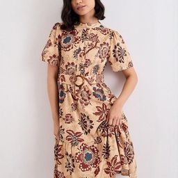 Styli Floral Printed Mandarin Collar A-Line Dress-picture-4