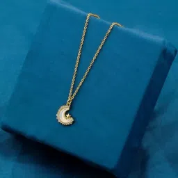 SZN Gold-Plated Half Moon Shaped Enamelled Minimal Chain-picture-25