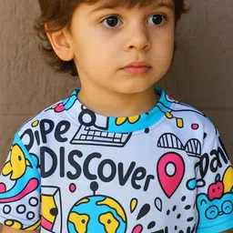 ALANTA Unisex Kids Printed T-shirt with Pyjamas image 3