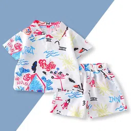 YK Boys Printed Shirt & Shorts Clothing Set-picture-21