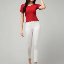 clobug Textured Round Neck Top image 3