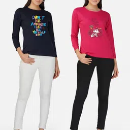 Metronaut Women 2 Printed Bio Finish Applique T-shirt image 5