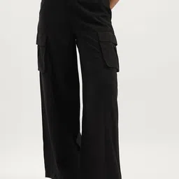 United Colors of Benetton Women Solid Regular Fit High-Rise Cargos Trousers-picture-19
