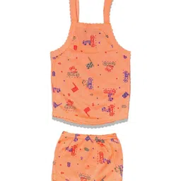 HUXX Girls Pack Of 5 Printed Pure Cotton Top with Shorts image 2