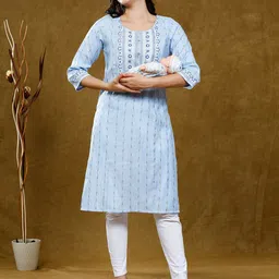 True Shape Women Ethnic Motifs Printed Maternity Kurta image 4