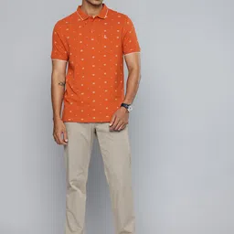 Indian Terrain Floral Printed Polo Collar Pure Cotton Pockets T-shirt image 3