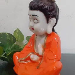 Afterstitch Orange Buddha Figurine Showpiece image 5