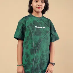 WEARDUDS Unisex Abstract Printed Round Neck Pure Cotton Relaxed Fit T-shirt-picture-57