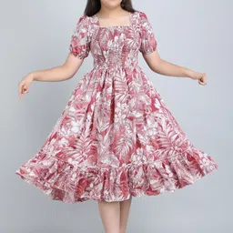 PaheliRani Girls Printed Fit & Flare Dress-image-6