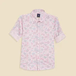 Allen Solly Junior Boys Slim Fit Floral Printed Spread Collar Cotton Casual Shirt-picture-13