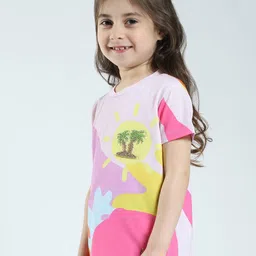 Monte Carlo Women Abstract Print Round Neck Extended Sleeves Top image 3