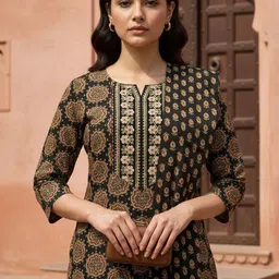 Rangita Women Ethnic Motifs Printed Thread Work Kurta with Trousers & Dupatta image 3