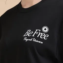 MORSE CODE Typography Printed Oversized Pure Cotton T-shirt image 3