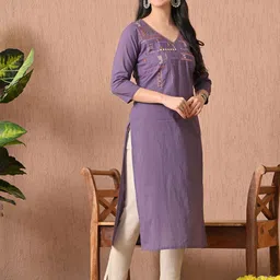 Anouk Rustic Women Ethnic Motifs Embroidered Kurta image 3