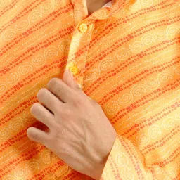 niraj creation Men Printed Silk Blend Straight Kurta image 2