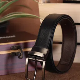 zevora Men Casual, Formal Black Genuine Leather Reversible Belt image 2