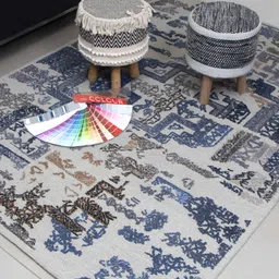 Multi Abstract Wool 5x8 Feet Hand Woven Carpet by The Woven Legacy image 1