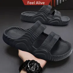Feel alive Men Pack of 3 Solid Lightweight Flip Flops image 4