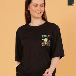 kintu parantu Women Pack of 2 Tweety Graphic Printed Round Neck Relaxed Fit T-shirts-picture-32