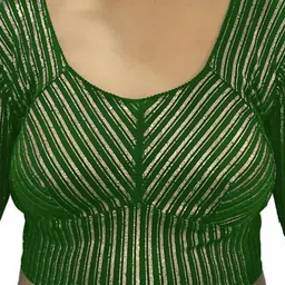 PU FASHION Women Golden Foil Stripe Strechable Blouse image 4