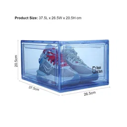 HOUSE OF QUIRK Blue 10 Pieces Clear Stackable Shoe Storage Boxes with Magnetic Door image 2