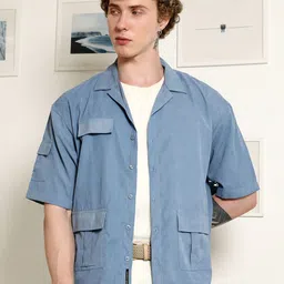 Campus Sutra Men Comfort Fit Solid Cuban Collar Casual Shirt-image-95