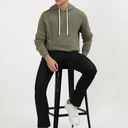 Tommy Hilfiger Men Solid Hooded Cotton Sweatshirt image 5