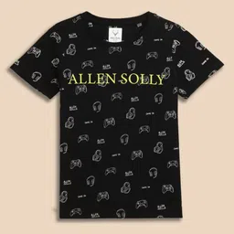 Allen Solly Junior Boys Conversational Printed Round Neck Pure Cotton T-shirt-image-77