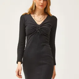 Olalook Long Sleeves Pure Cotton Bodycon Dress-picture-16