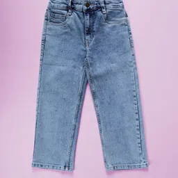 KiddoPanti Girls Straight Fit Mid-Rise Light Fade Stretchable Jeans-picture-21