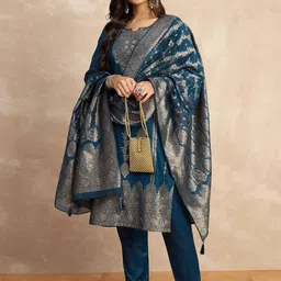 VredeVogel Women Ethnic Motifs Regular Kurta with Trousers & With Dupatta-picture-16