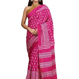 Pinkcity Trade World Pink Pure Cotton Ikat Sarees-picture-44