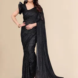 Moda Rapido Striped Zari Saree-image-6