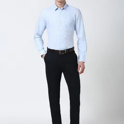Peter England Men Spread Collar Checked Cotton Slim Fit Formal Shirt image 2
