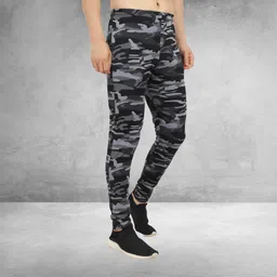 dihox Men Animal Print Silver, Black Track Pants image 3