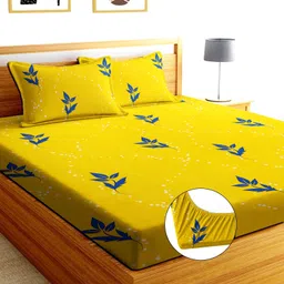 moonroof Cotton Double Fitted (Elastic) 244 TC Printed Bedsheet image 1