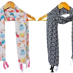 stolevilla Printed Chiffon Women Multicolor Scarf, Stole, Fancy Scarf-picture-45